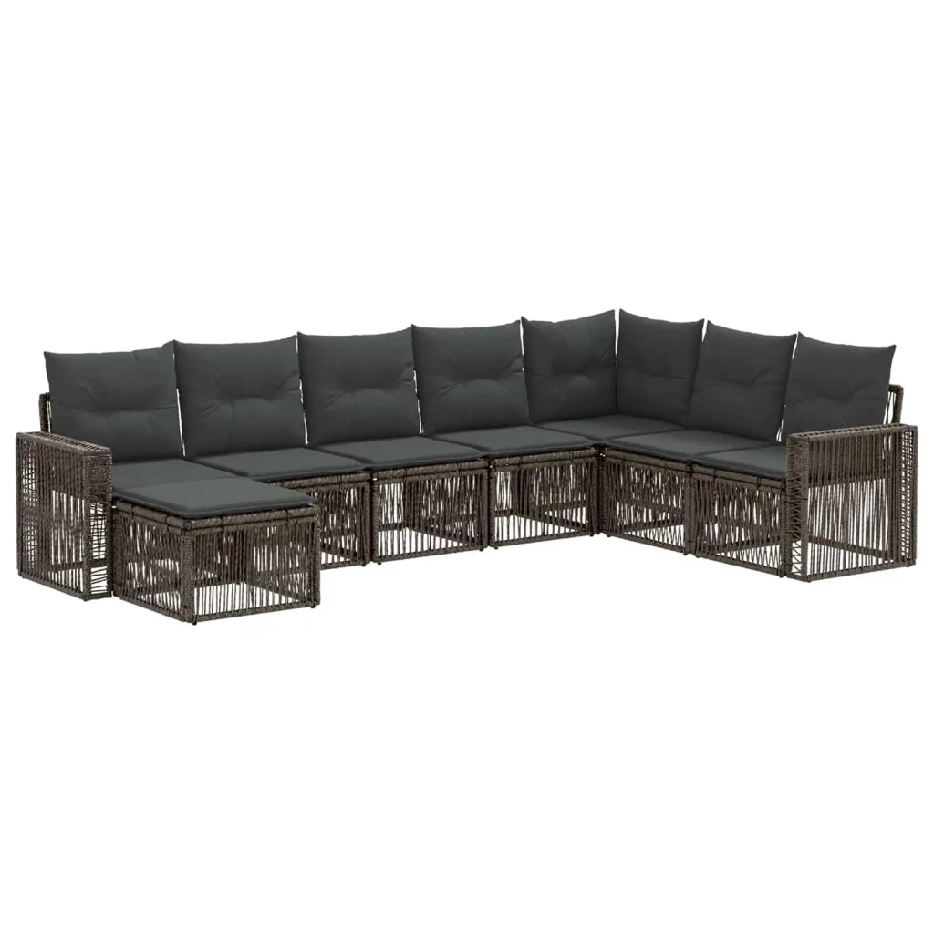 Set Divano da Giardino 8 pz Grigio e Grigio Scuro polyrattan 3435215