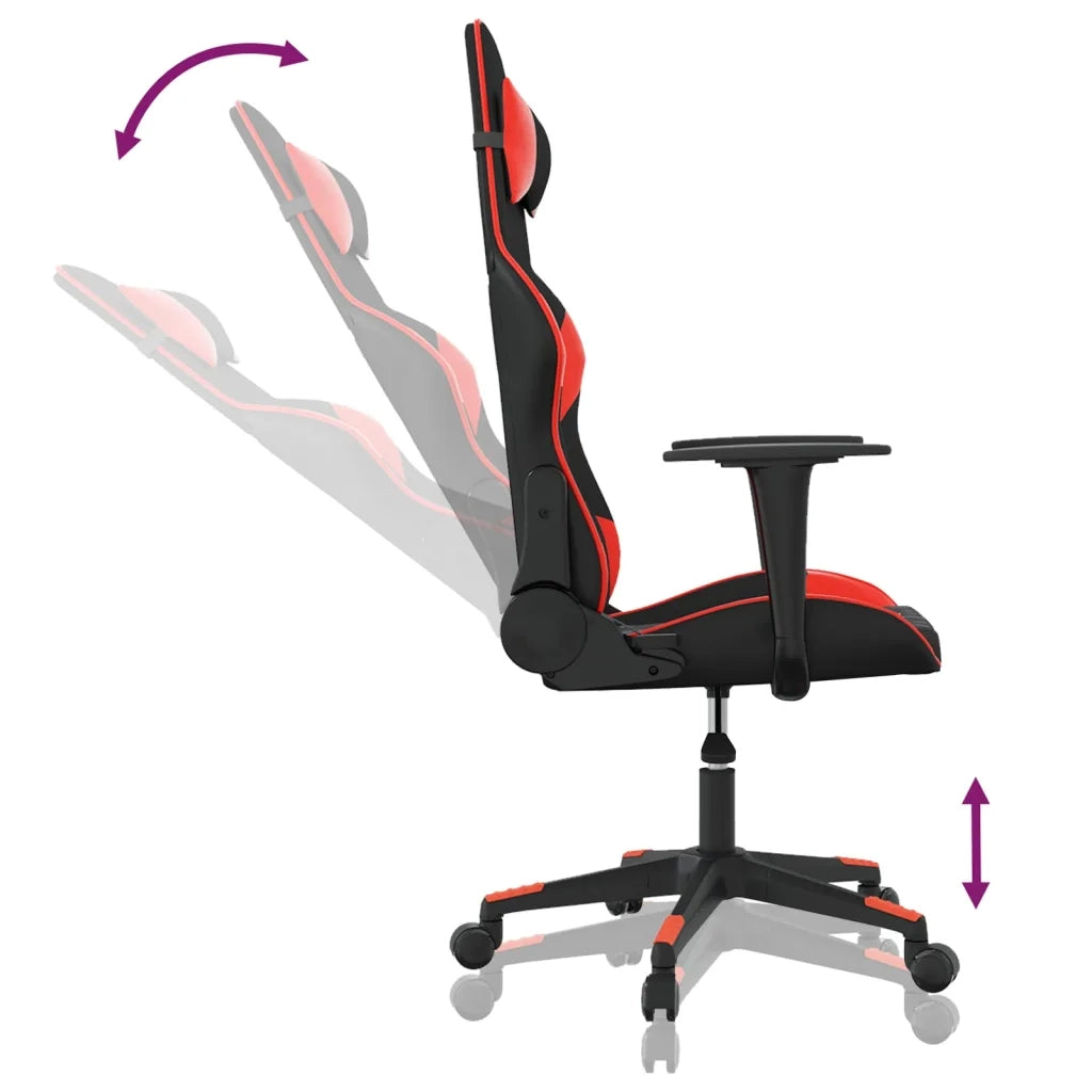 Sedia da Gaming Massaggiante Rosso e Nero in Similpelle 345512