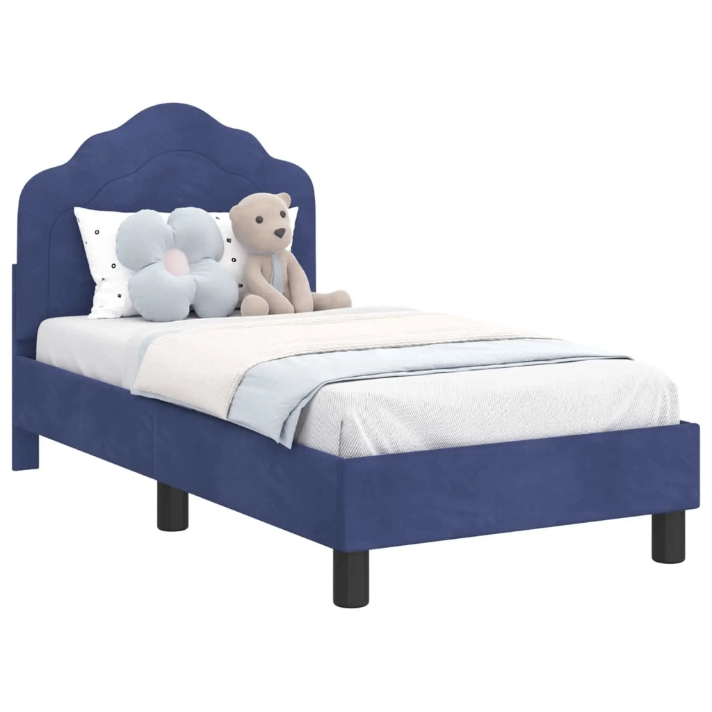 Letto singolo | Letto per adulti | Struttura letto per bambini con testata Blu Polizia 70 x 140 cm
