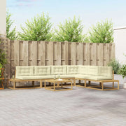 7 pz Set di divani da esterno Poliestere Bianco 3387014