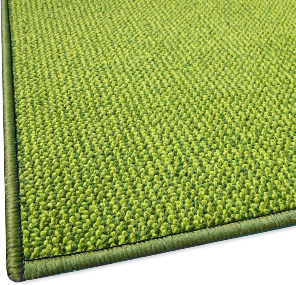 Tappeto Cucina 57x330 cm Tessitura Piatta Antiscivolo Multiuso Corsia Corridoio Made In Italy Verde