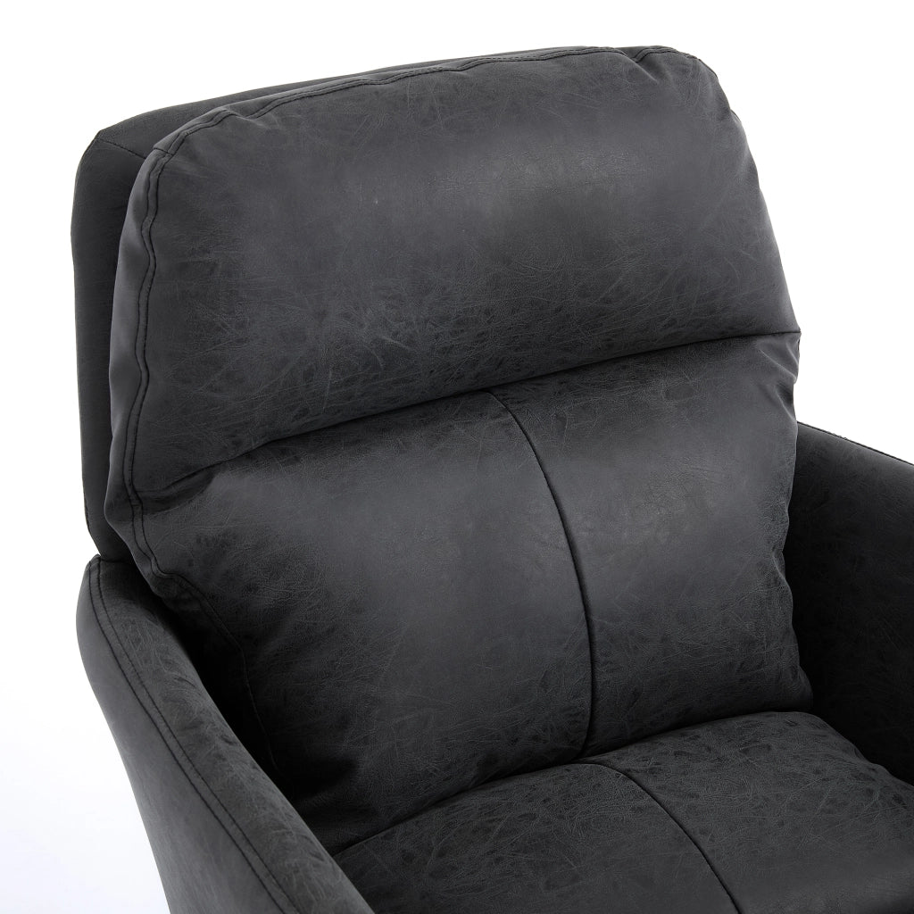 Sedia da Ufficio ¨C MINIMAL ¨C Ecopelle Nera, Altezza Regolabile
