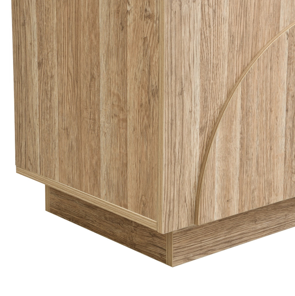 Sideboard da soggiorno 160x40x80 cm in truciolare; colore naturale; con ante e ripiani