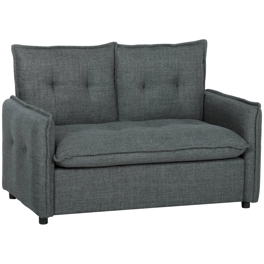 Divano 2 posti ¨C zephmum ¨C tessuto lino grigio scuro 131 cm