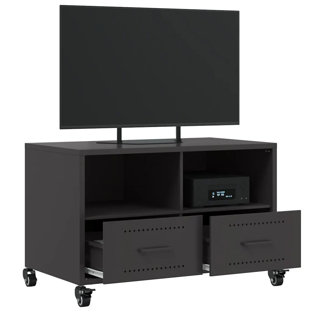 Mobile TV | Armadietto TV | Mobile Porta TV Nero 68x39x43,5 cm in Acciaio