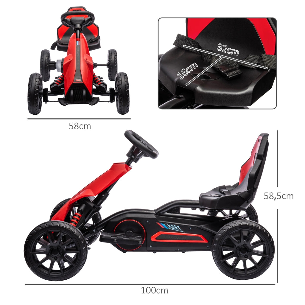 Auto Elettrica per Bambini ¨C zephmum ¨C Rosso 100x58x58,5cm