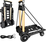 Carrello pieghevole - ruote di acciaio resistenti con gomma PU silenziosa - capacità 60 kg / 132 lbs