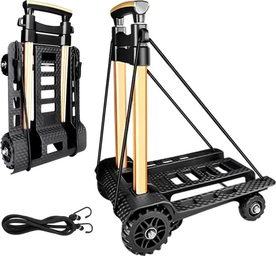 Carrello pieghevole - ruote di acciaio resistenti con gomma PU silenziosa - capacità 60 kg / 132 lbs