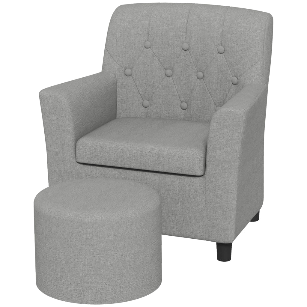 Poltrona Bambini con Pouf ¨C Minimal ¨C Grigio, Legno