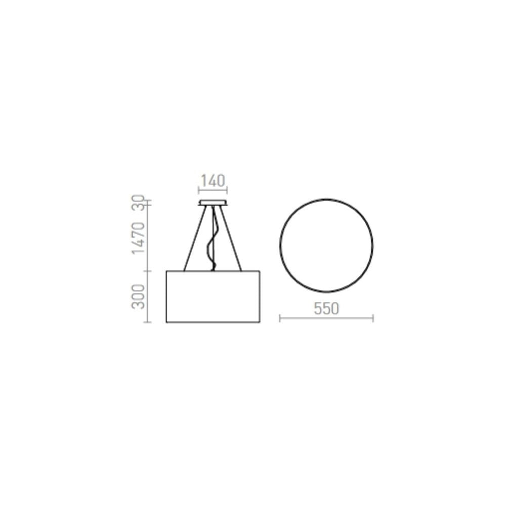 Lampadario Lampada LALO 55 a sospensione bianco crema opaco 230V E27 3x42W