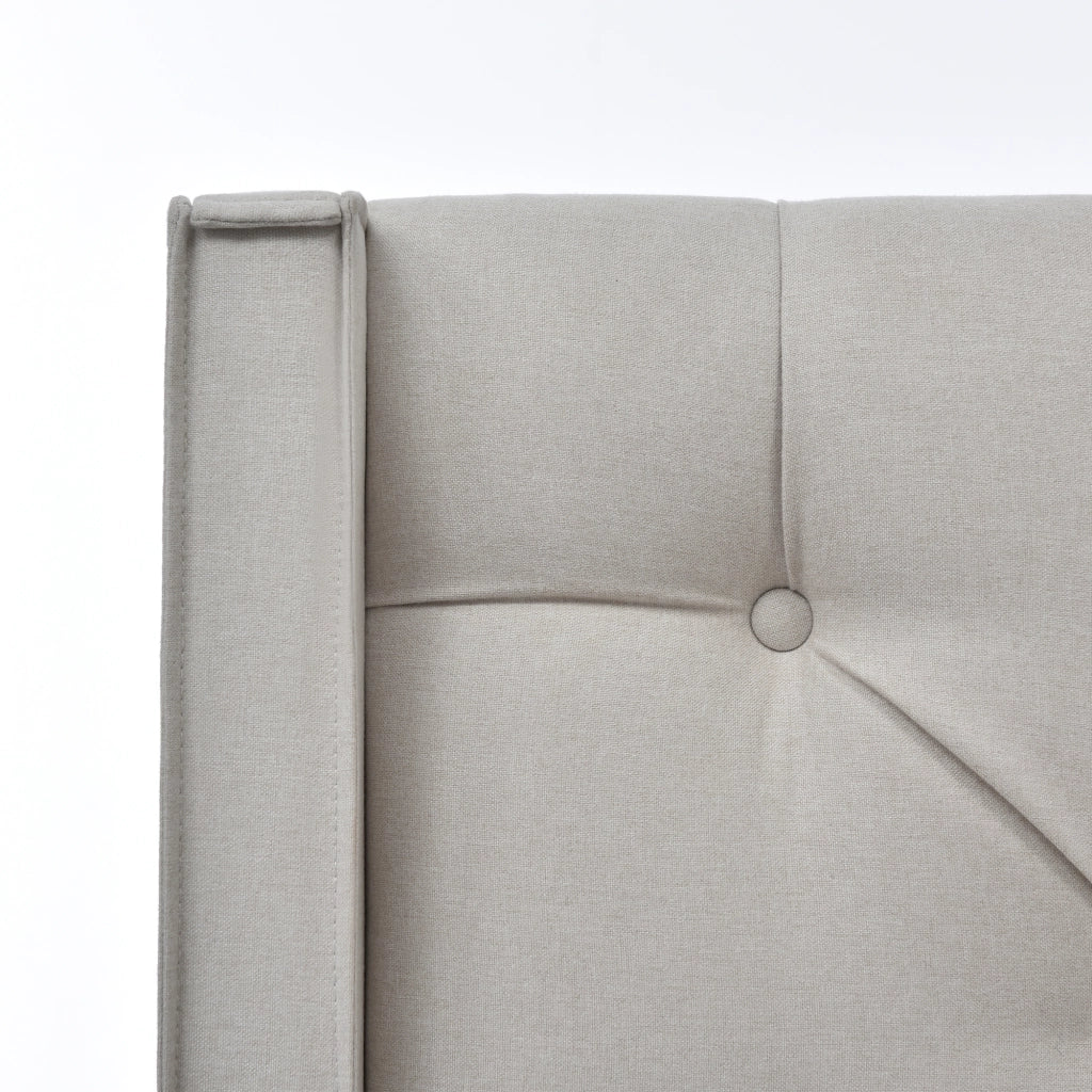 letto imbottito cotone grigio chiaro 140 x 200 cm