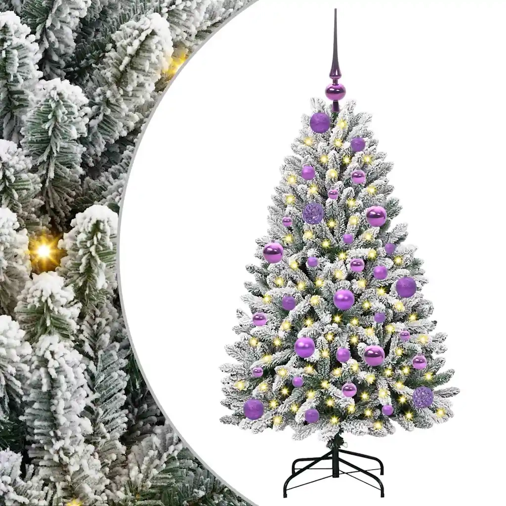 Albero di Natale artificiale con 150 LED Verde e Bianco 120 cm 3395736