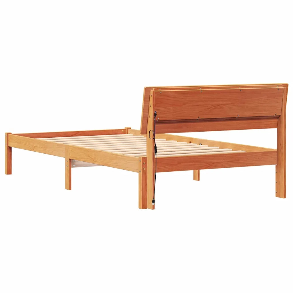Struttura del letto-Giroletto Marrone cerato 75 x 190 cm Pino massello 779332