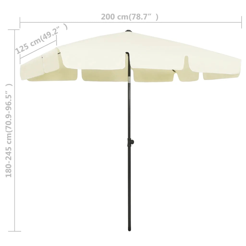 Ombrellone da Spiaggia-Ombrellone da mare Giallo Sabbia 200x125 cm