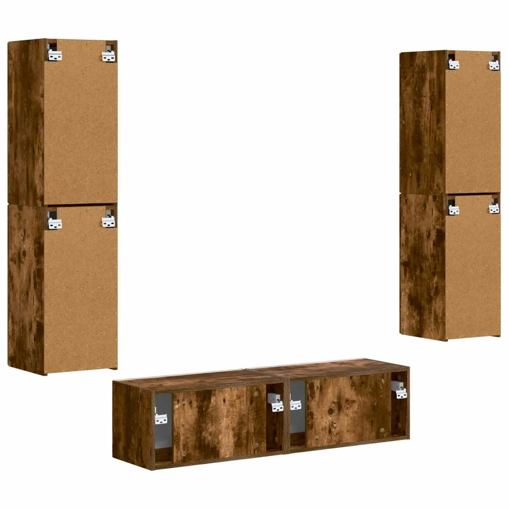 Set mobile TV 6 pcs Rovere fumé Legno multistrato 3409128