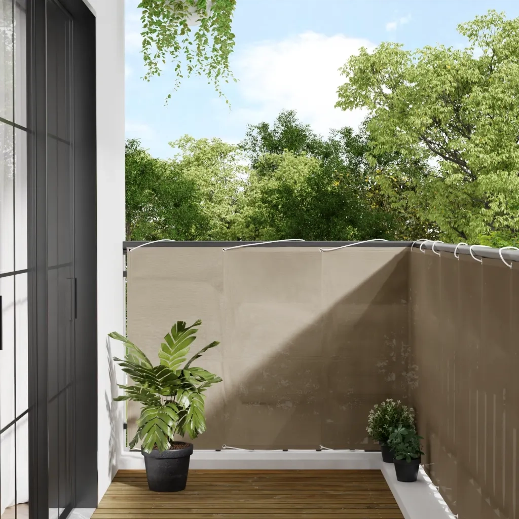 Paravento da Balcone Tortora 120x700 cm 100% Poliestere Oxford 4000249