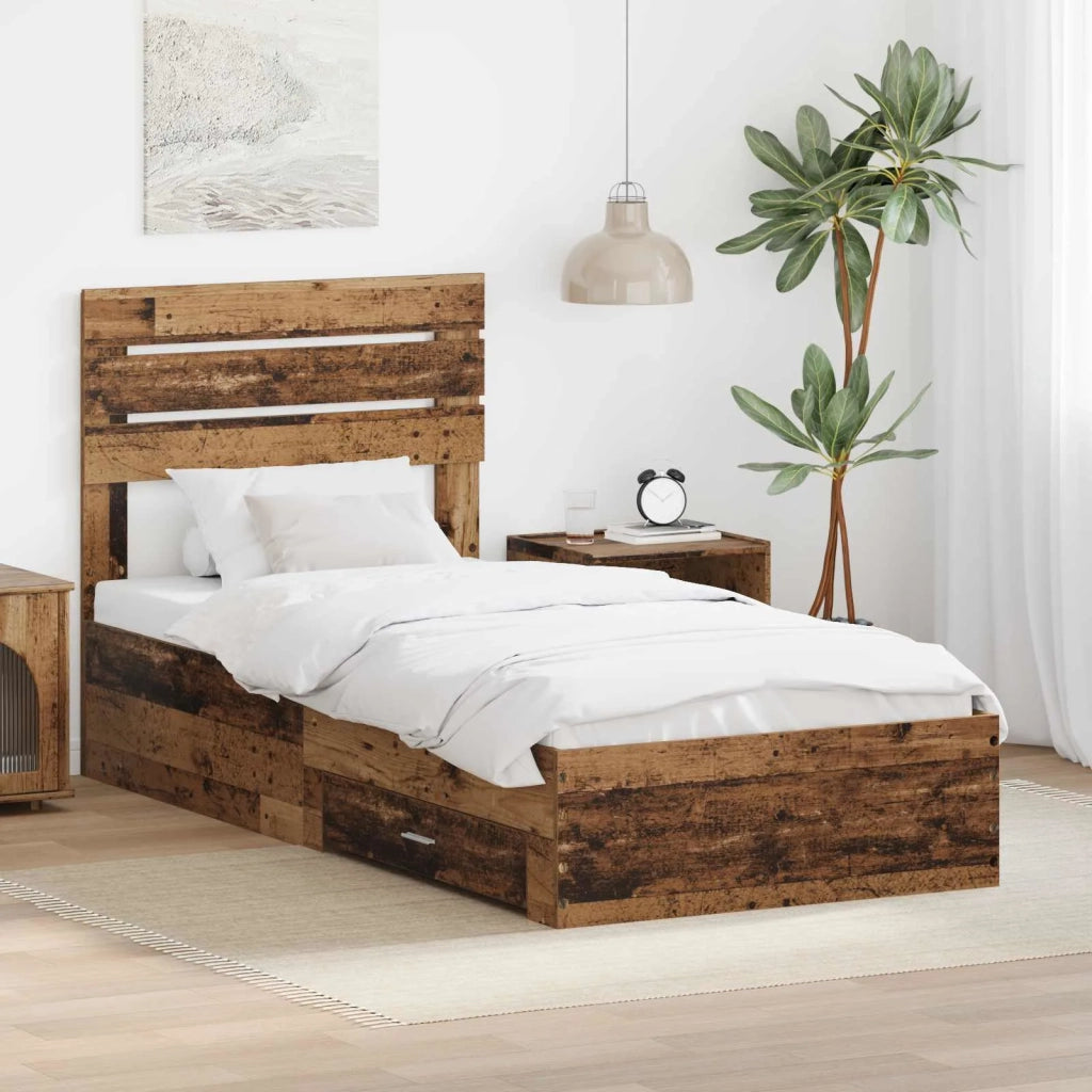 Struttura del letto con cassetto con testiera-Letto con Cassetti e Testiera Legno multistrato 100759
