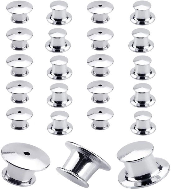 Pinsluitingen in metallo 20 pezzi - Chiusura a vite rottura - Resistenti all'usura - Per accessori personalizzati - 1 cm di diametro - Badgehouder