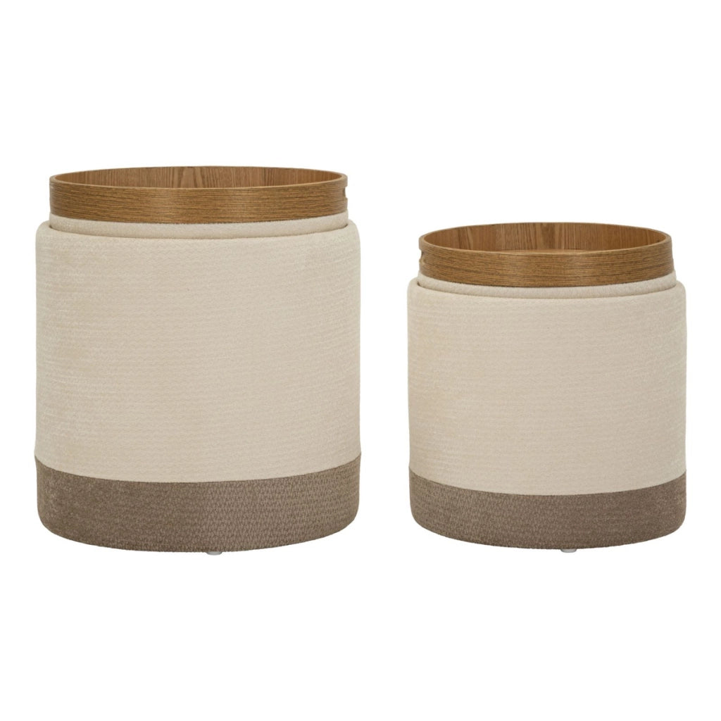 Set di due pouf contenitore in stile nordico