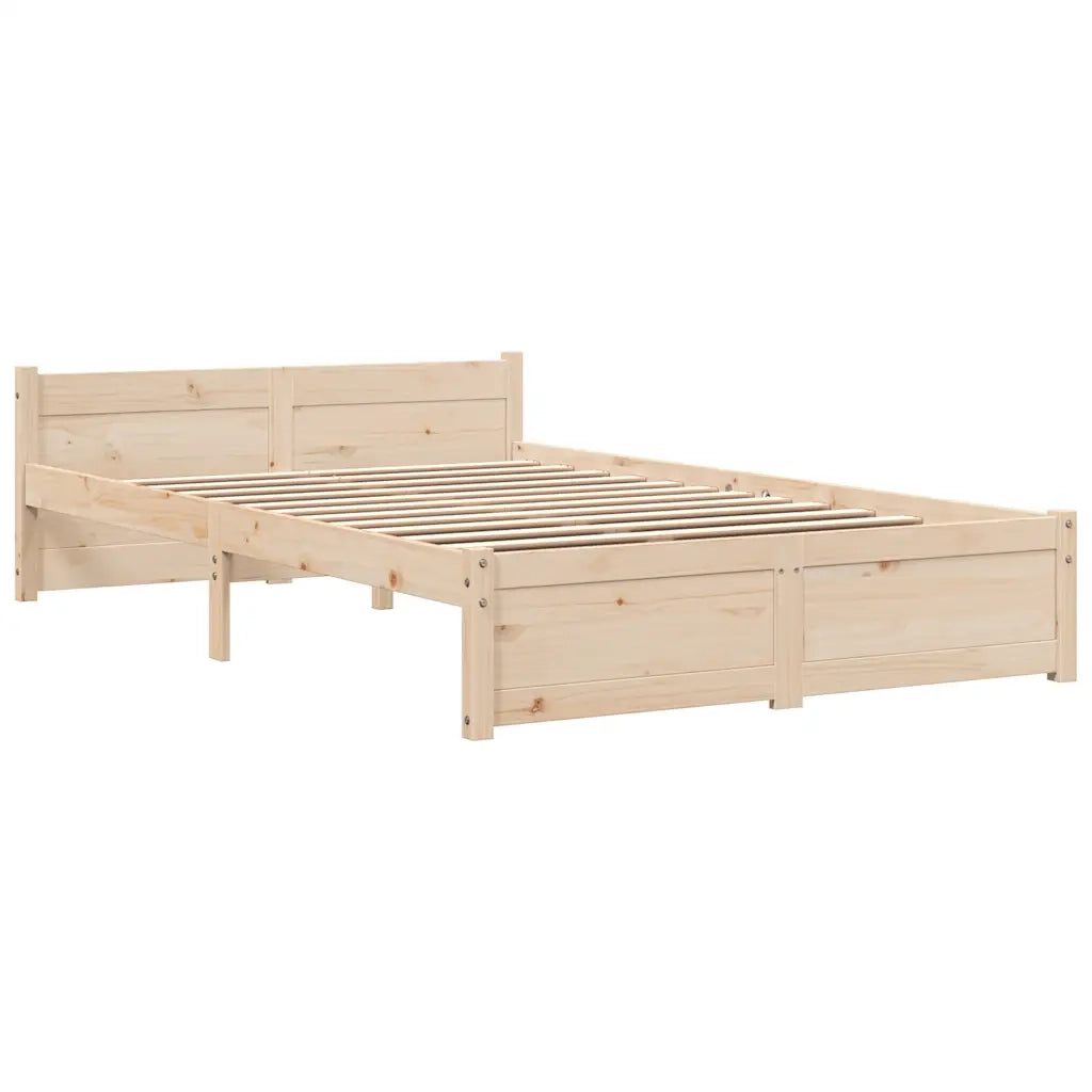 Letto matrimoniale | Letto per adulti | Giroletto senza Materasso Ambrato in Legno Massello 120x200 cm