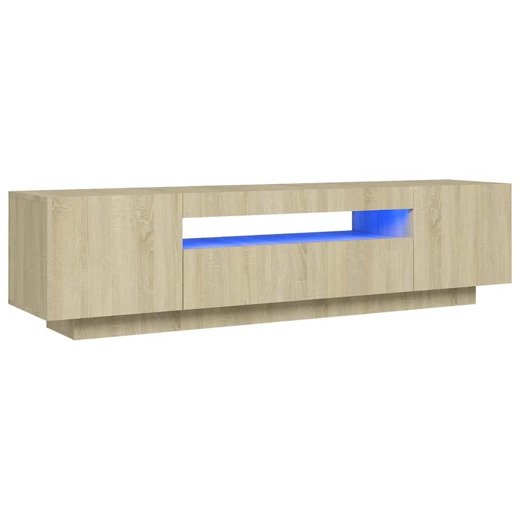 Mobile Porta TV con Luci LED Rovere Sonoma 160x35x40 cm 804430