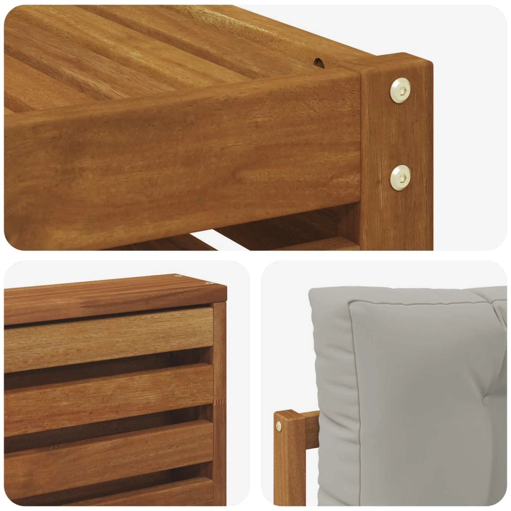 Set di divani da esterno 8 pcs Grigio Naturale e Chiaro 3373866