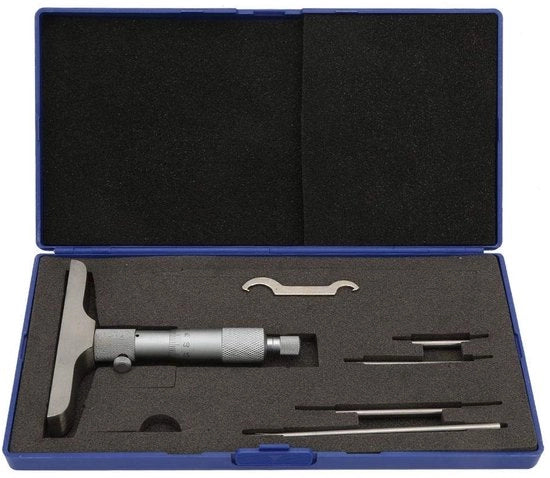 Misuratore di Profondità con Alta Precisione - 0-100 mm/0-150 mm - 5 Manopole Sostituibili - Funzione di Blocco