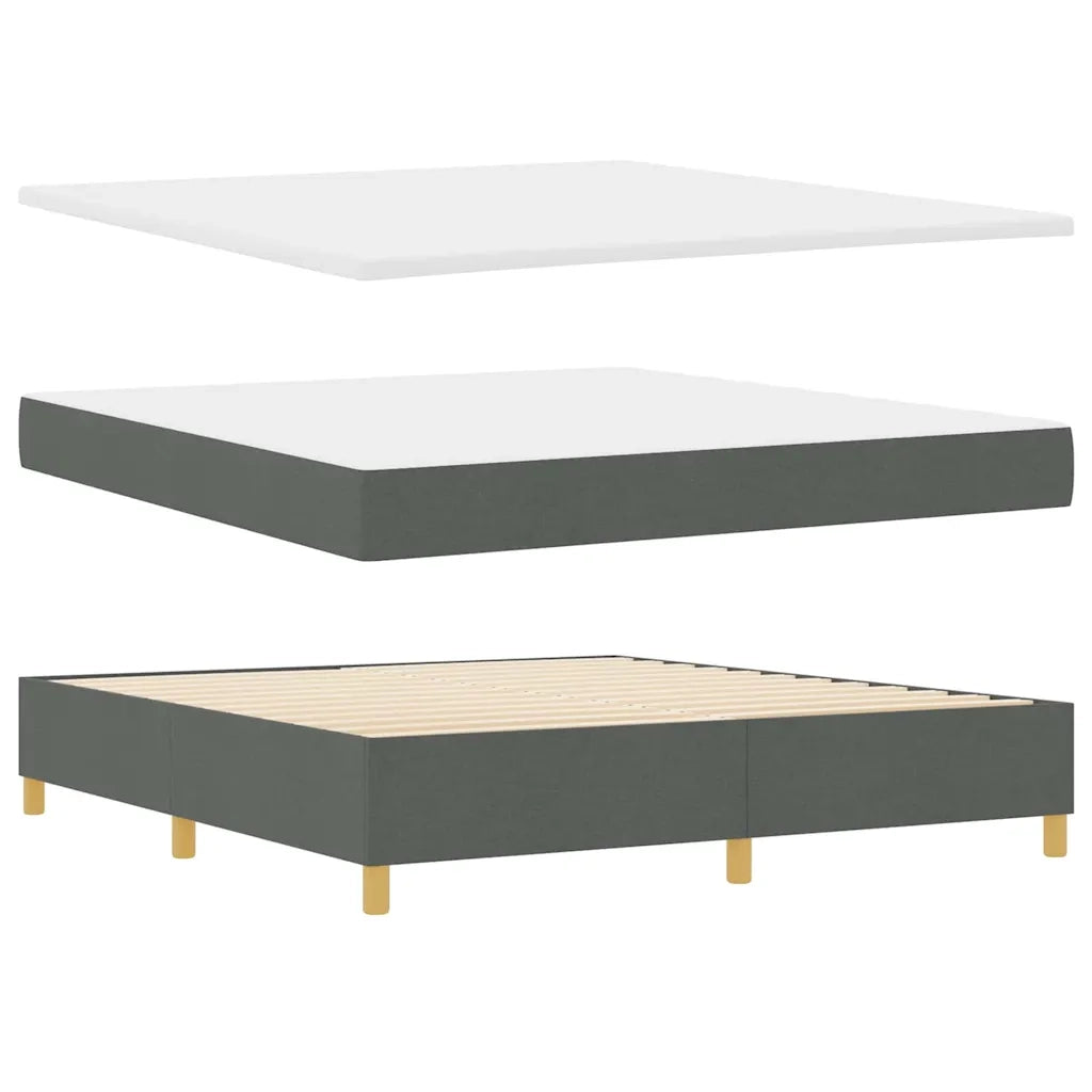 Letto a molle con materasso Grigio 140 x 200 cm Tessuto