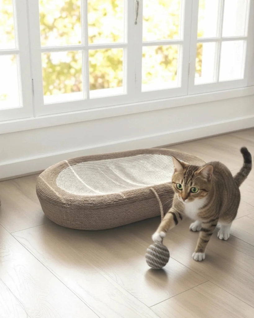 Tiragraffi per gatti CALETA a forma di ciotola 2 in 1 in sisal 64 x 44 x 12 cm