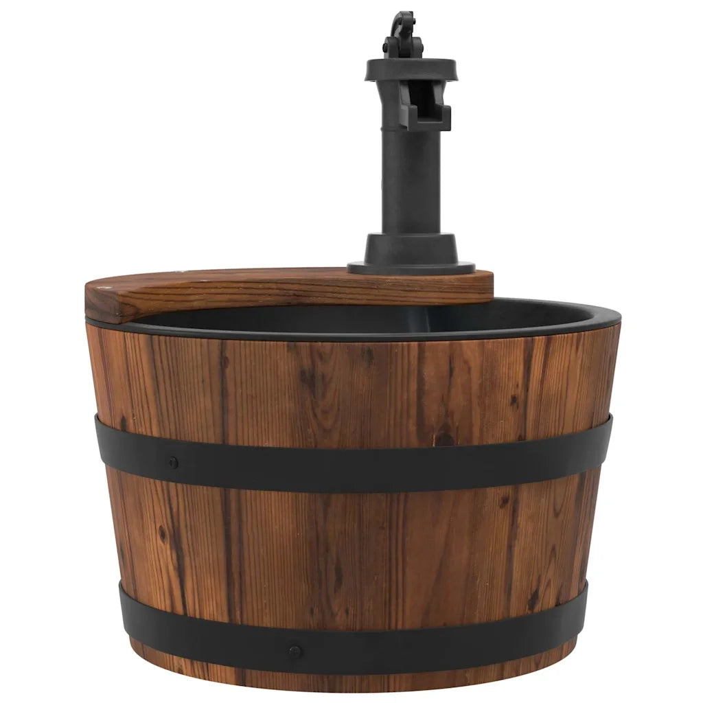 Fontana d'Acqua con Pompa 28x28x34,5 cm Legno Massello di Abete CFW6316184