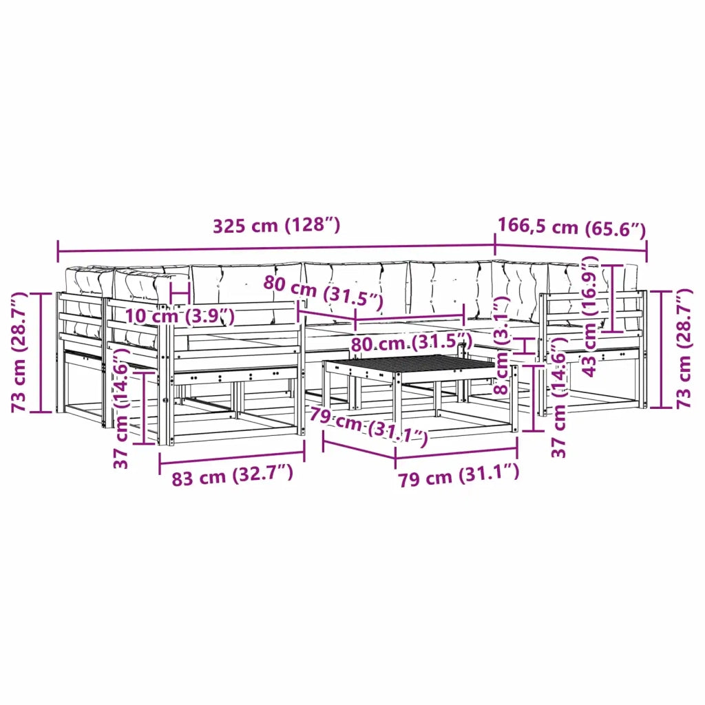 Set di divani da esterno 5 pz Bianco e Beige 3386117
