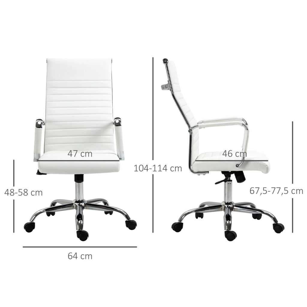 Sedia da ufficio ergonomica con funzione dondolo, ruote girevoli a 360¡ã, gambe in acciaio, rivestimento in similpelle, portata massima 120 kg,