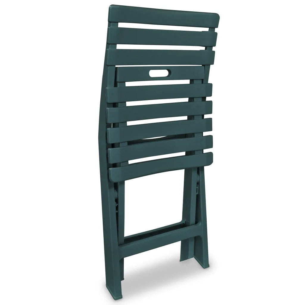 Set da Bistrot 3 pz Pieghevole in Plastica Verde 43582
