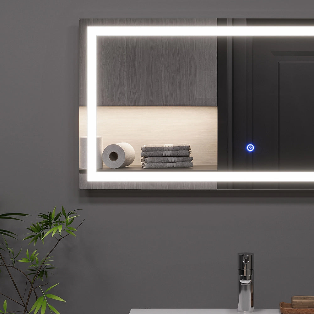 Vicco Specchio bagno Vetro 80 x 40 cm con illuminazione frontale