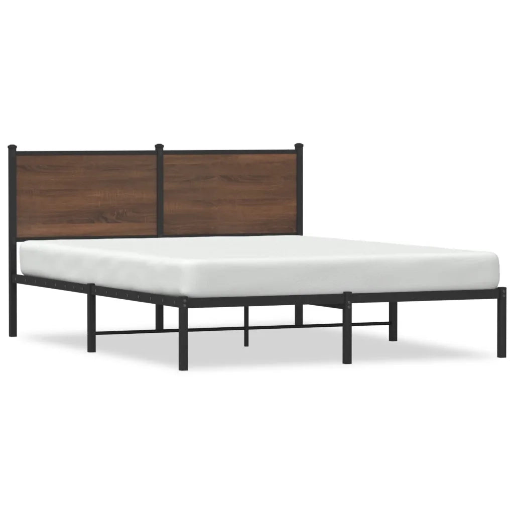 Giroletto senza Materasso-Struttura Letto in Metallo Rovere Marrone 140x200 cm 683811