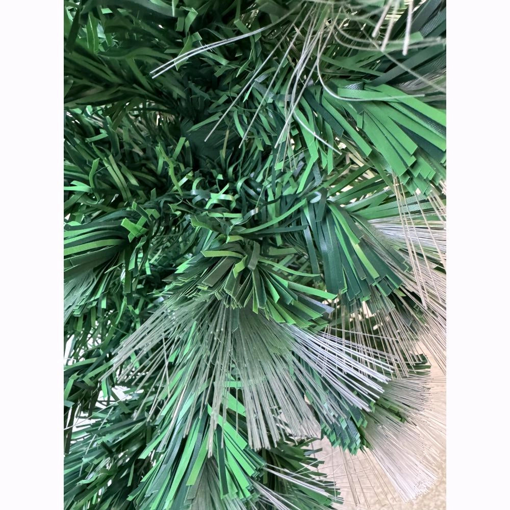 Albero di Natale con Fibre Ottiche Multicolore RGB con Giochi di Luce 150 cm 180 Rami F4955