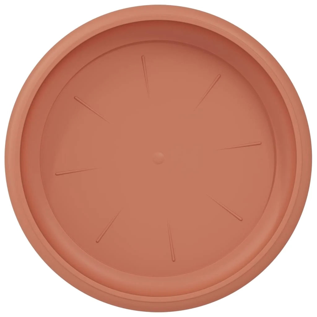 Set di 24 vassoi rotondi per fiori design moderno per interni/esterni 14 x 2 cm plastica rosso mattone 02_0059350
