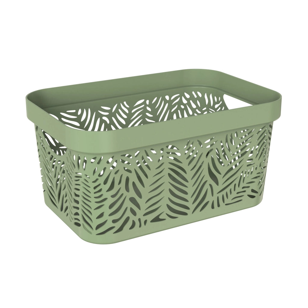 CESTA JUNGLE "S" 25,4X17,3XH12,5CM VERDE.