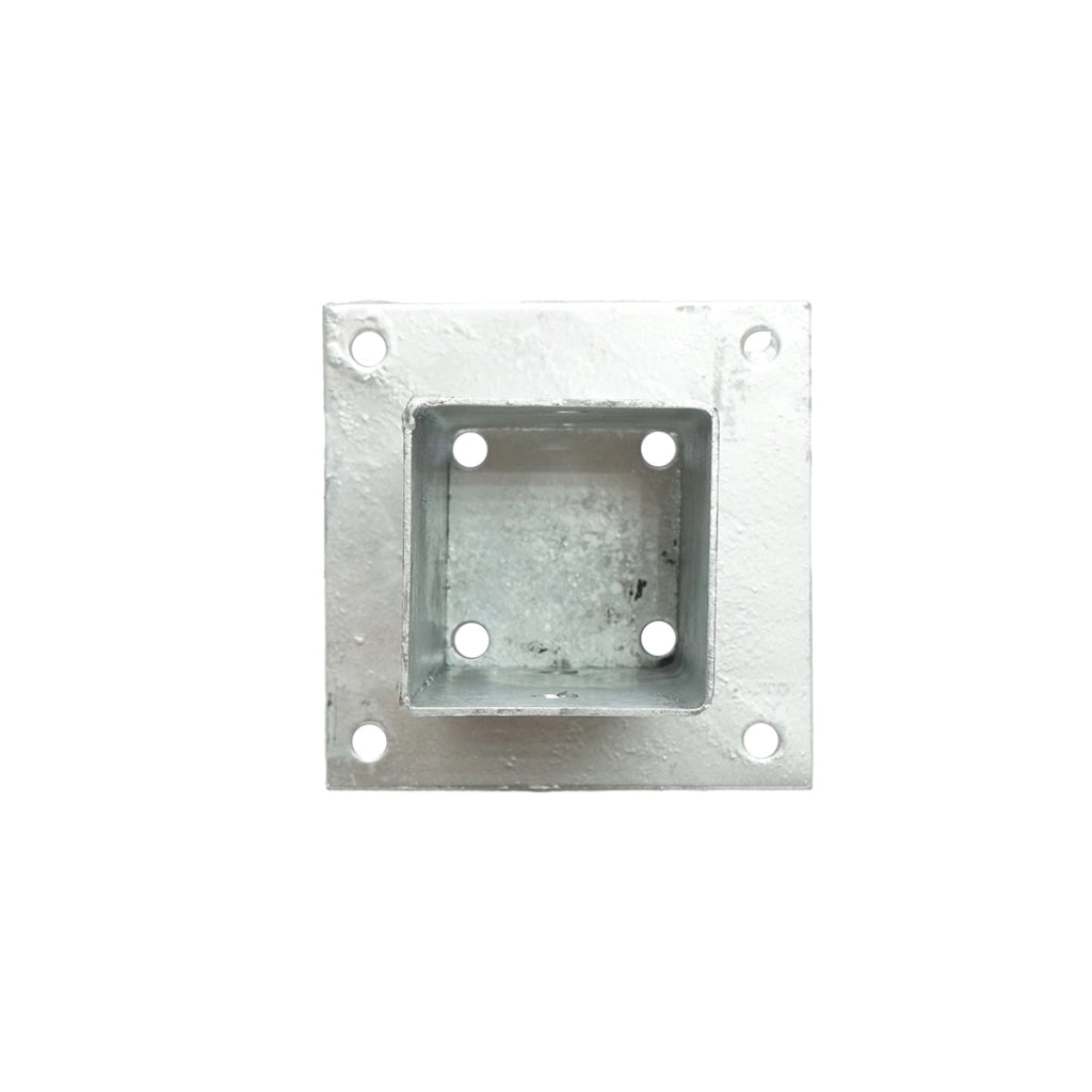 Supporto per palo applicato, fissaggio con viti 71x71x150, acciaio zincato, galvanizzato