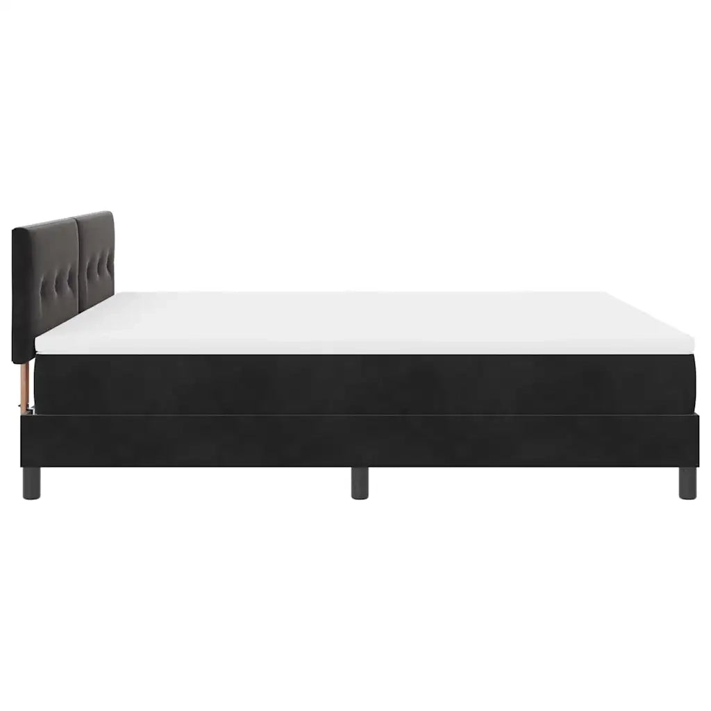 Letto a Sorgente LED con materasso Nero 180 x 200 cm Velluto 3342670