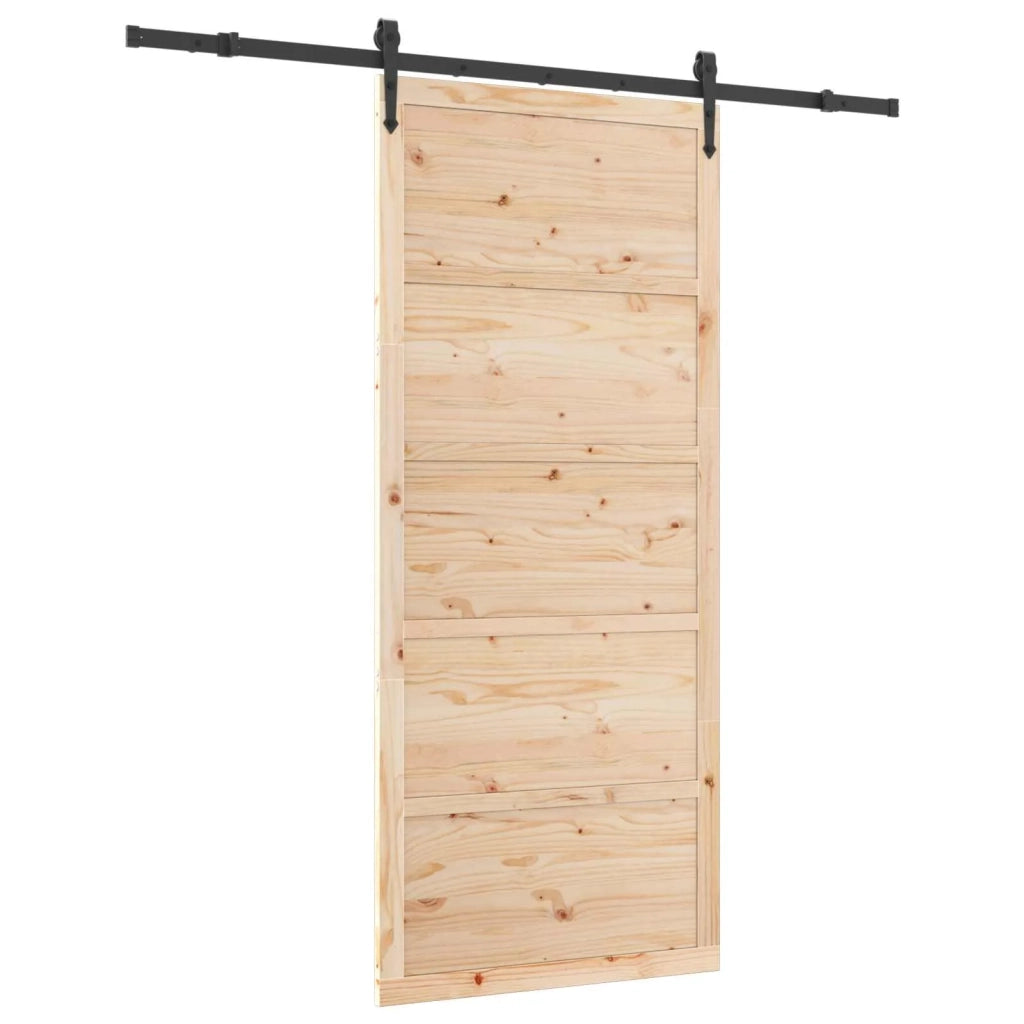 Porta scorrevole Naturale 100 x 208 cm Legno Massello di Pino 3445621