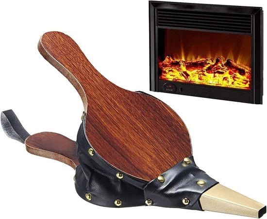 Balloon di ventilazione in legno per camino e barbecue - 305 x 125 cm - ventilatore di fiamma - cucina all'aperto - picnic - ventilatore di fiamma in legno