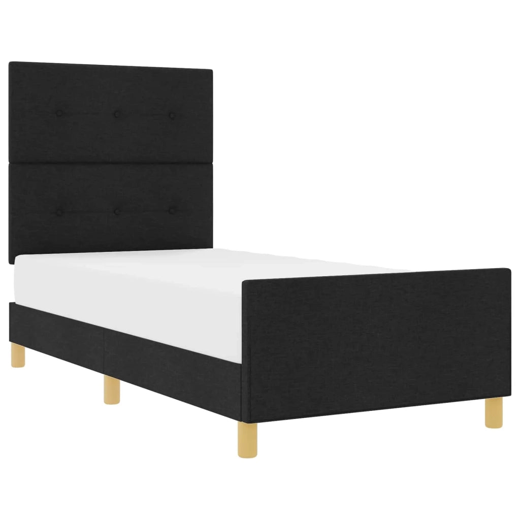 Struttura del letto con testiera Nero 100 x 200 cm Tessuto