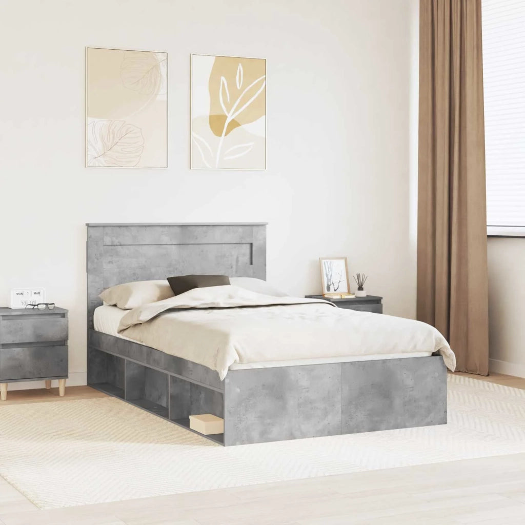 Struttura del letto Grigio Concretè 135 x 190 cm Pino massello