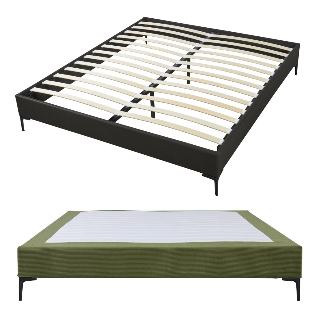 Letto Matrimoniale Lilla con Materasso 180x200 cm Fodera Protettiva Verde [en.casa]