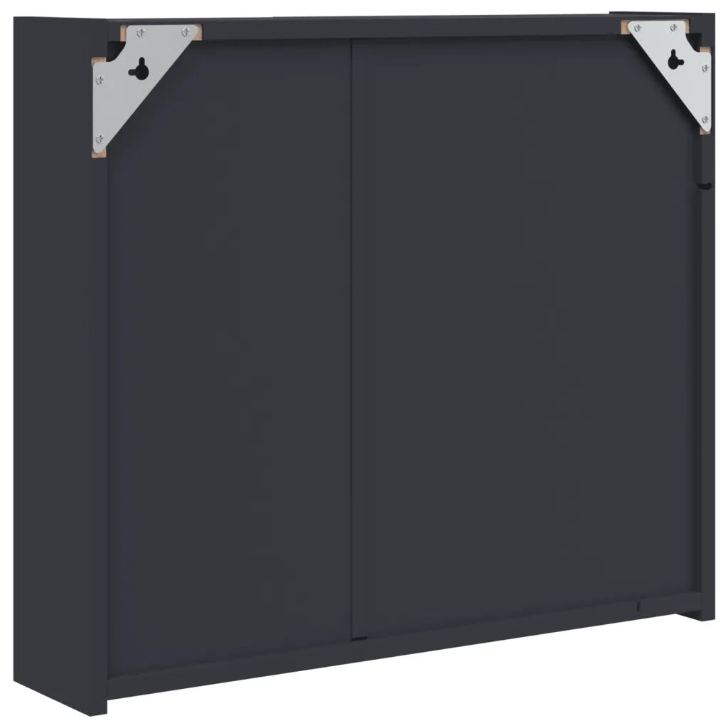 Armadietto Bagno con Specchio e LED Grigio 60x13x52 cm 357970
