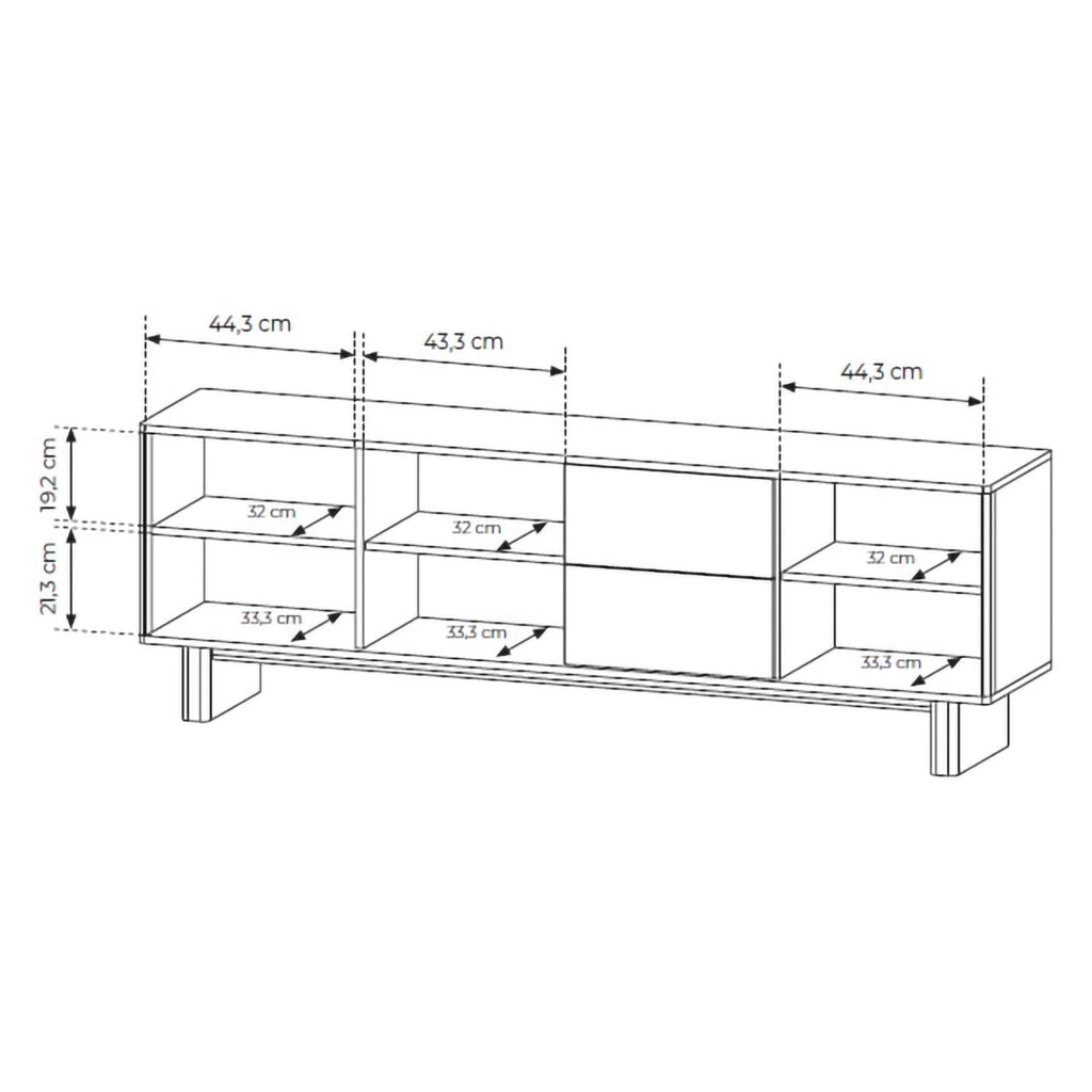 Kamani, Mobile Porta tv 2 Cassetti, 183x38x62h cm Marrone Rovere
