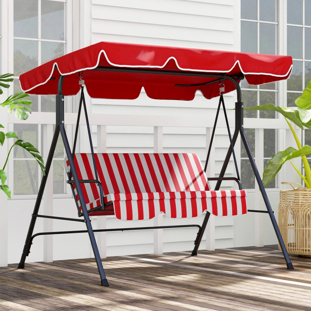 Amaca da Giardino 3 Posti con Cuscini ¨C Zephmum ¨C Nero Rosso