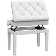 Sgabello Regolabile con Seduta Imbottita e Vano Portaoggetti ¨C Minimal ¨C Bianco 33x48-58 cm
