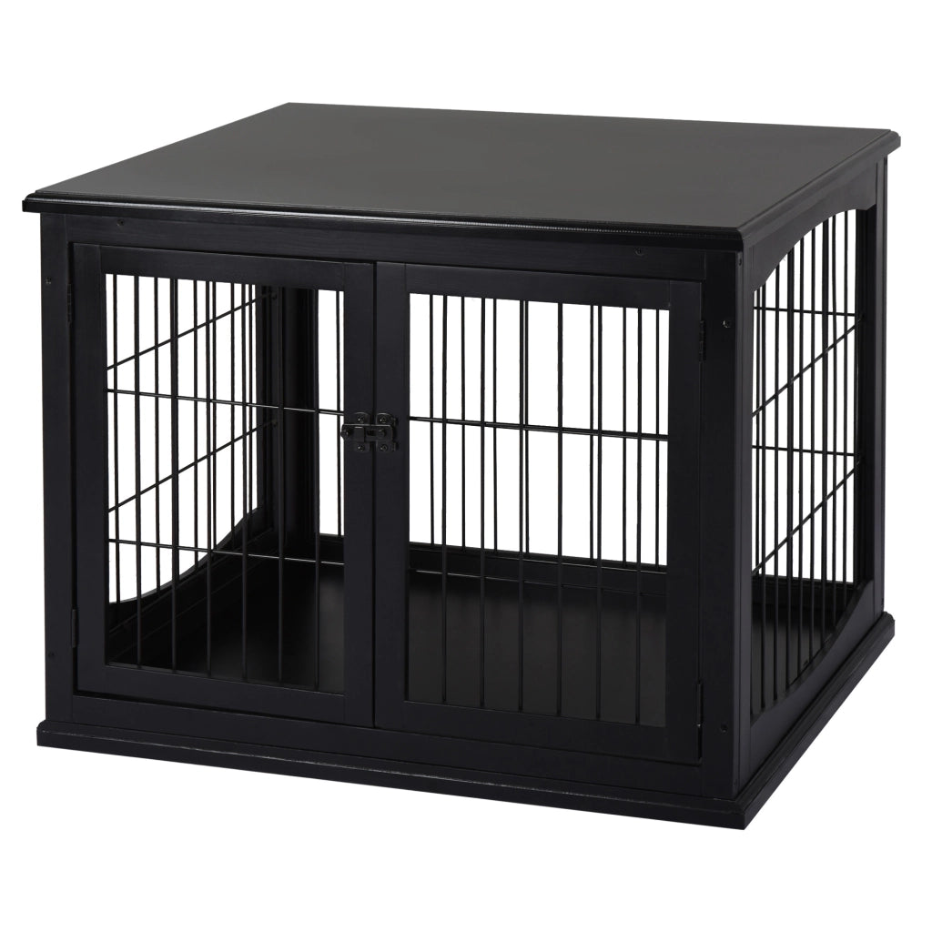 Gabbia per cani in legno MDF ¨C Minimal ¨C 81x58x66 cm nero